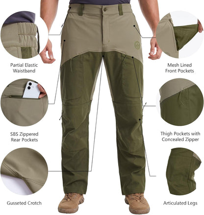BASSDASH Splice-LW Men's Hunting Pants with Knee Pads, Water Resistant