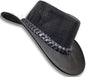 Oztrala Buffalo Leather Hat Australian Outback Western Cowboy Mesh Mens Womens Kids Jacaru Black Brown Tan HLBS HLBB