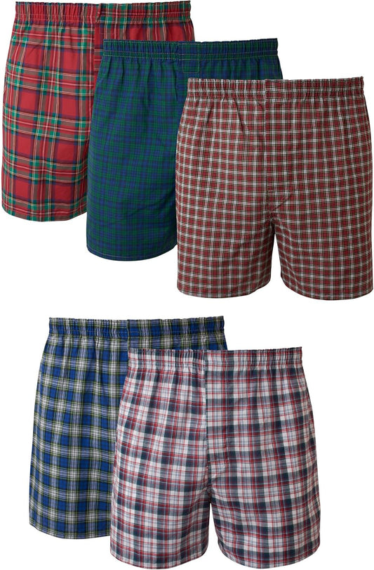 Hanes Men's Underwear Boxers Pack, Cool & Breathable Cotton Underwear, Moisture-Wicking Boxers for Men